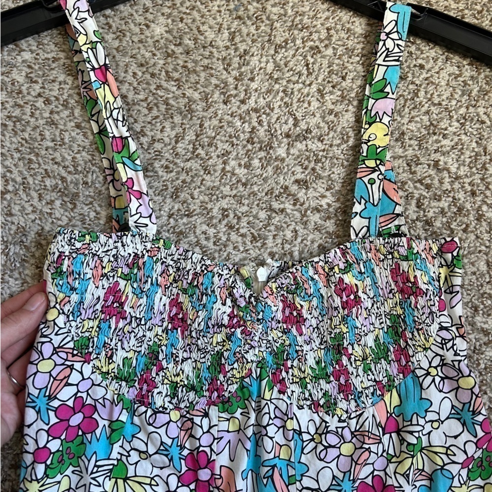S/W/F Lush Dress Colorful Floral Midi Dress Spring Wedding Guest Formal Large - Picture 6 of 10